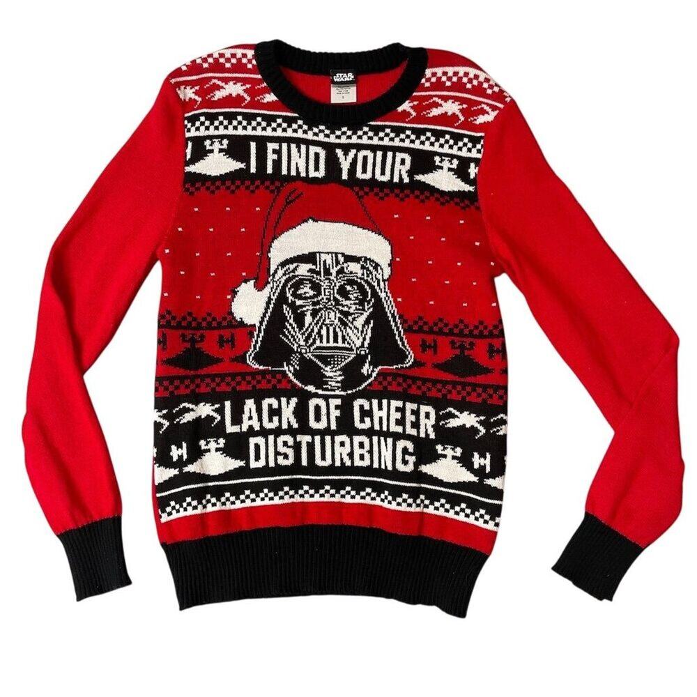 Star Wars Darth Vader Ugly Christmas Holiday Sweater Unisex Size S Multicolor